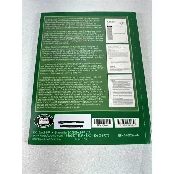 Language Strategies for‎ Older Students SPEECH THERAPY CD Rom Unused - Picture 3 of 12